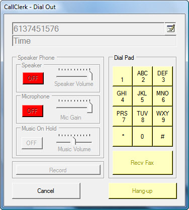 CallClerk - Dial Out Active Window
